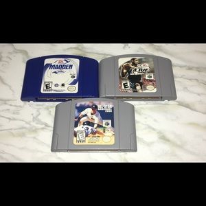 Nintendo 64 Sports Games Bundle: NBA Live 2000, Madden 2000, MLB All star